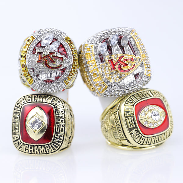 NFL  1966 1969 2019 2023 Kansas Chiefs Super Bowl Champion Ring box 4 Set