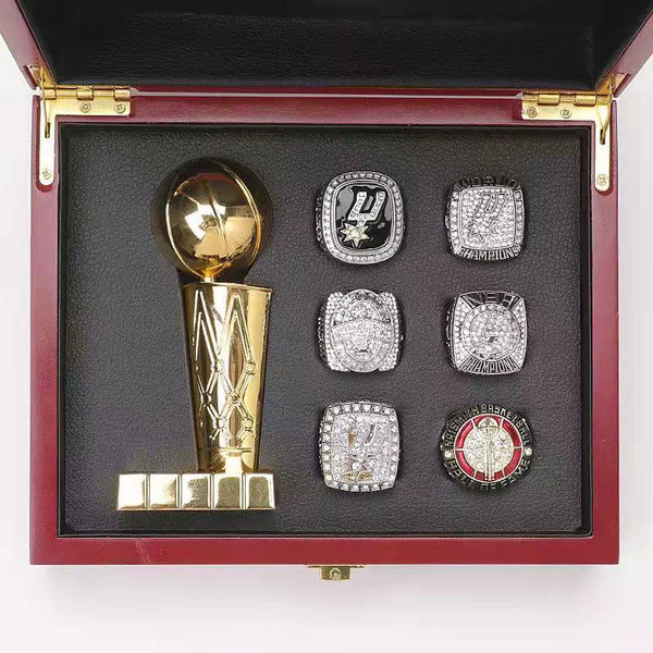 NBA Spurs Championship Ring+Hall of Fame Ring Trophy Set