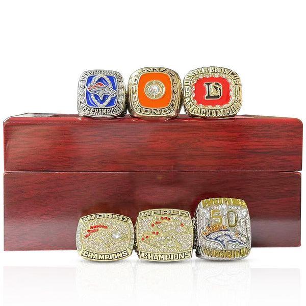 NFL Denver Broncos 6 set championship rings Super Bowl popular jewelry fan memorabilia