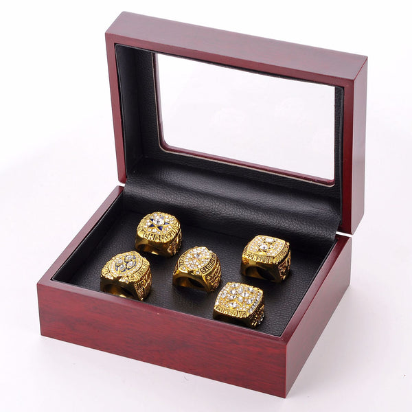 NFL Super Bowl football basketball cowboys ring wooden box set