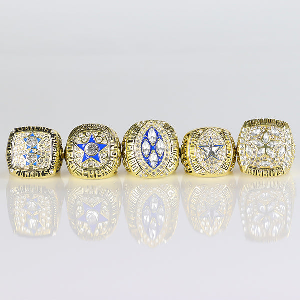 NFL 1971 1977 1992 1993 1995 Dallas Cowboys Super Bowl Champion Ring Wholesale 5 Piece Set