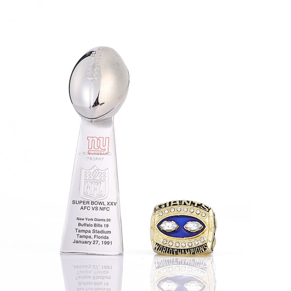 1990 NFL Super Bowl New York Giants Championship Ring Trophy