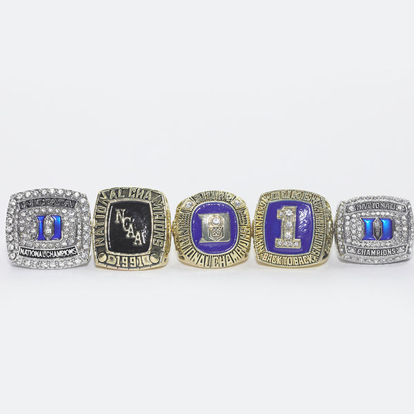 5 NCAA Duke Blue Magic University Basketball Champion Rings University Ring Set with 5 championships won