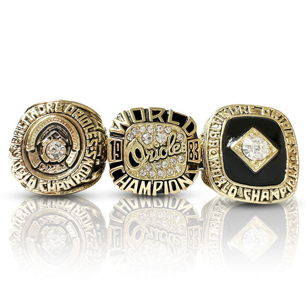 MLB 1966 1970 1983 Baltimore Oriole Champion Ring 3 Piece Set