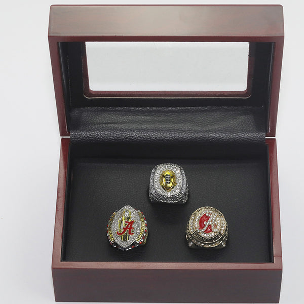 3 Official 2020 NCAA University of Alabama Championship Rings Set