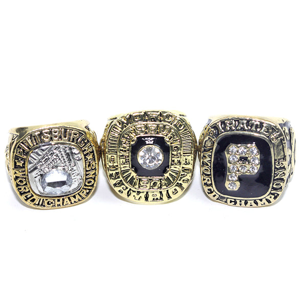 3 MLB Pittsburgh Pirates Championship Ring Set