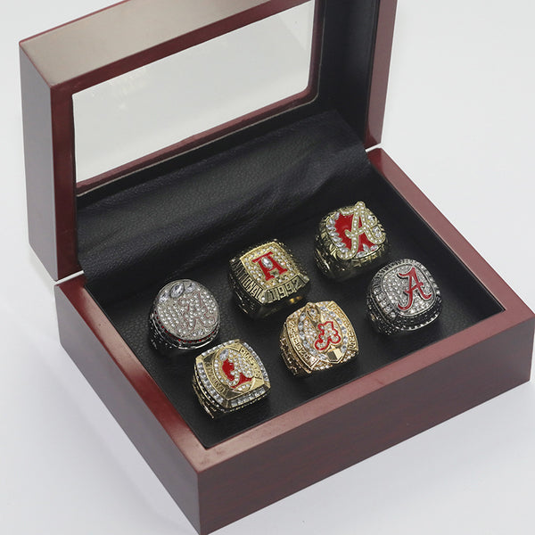 6 NCAA University of Alabama Championship Ring Set