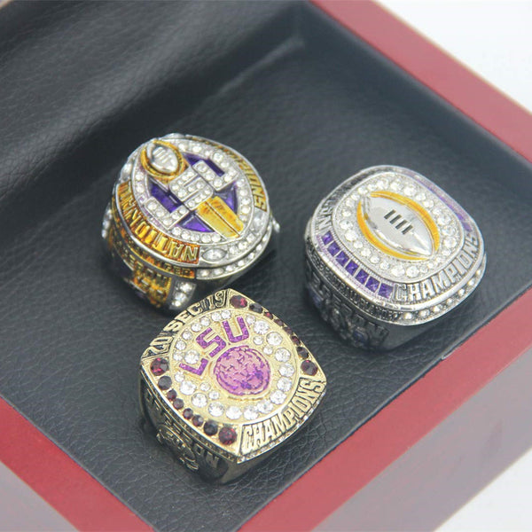 3 Champions Ring Set 2019 Louisiana University Alliance NCAA LSU Ring Set