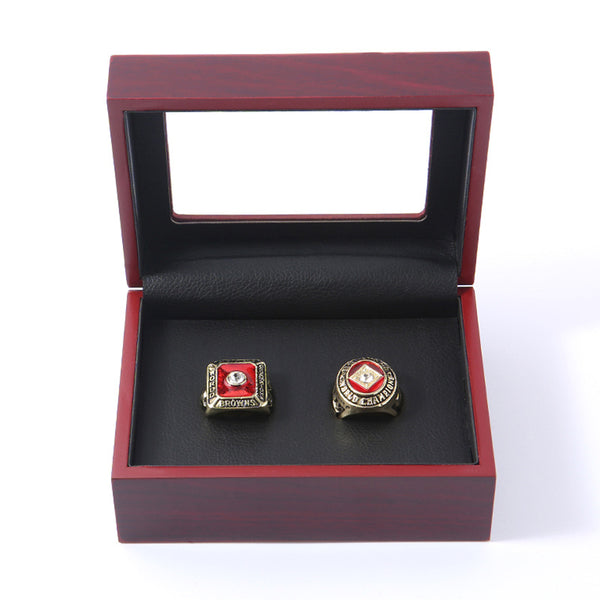 NFL 1955 1964 Cleveland Browns American Football Championship Ring 2 beautiful wooden box set