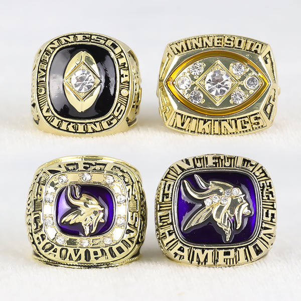 4set nfc 1969 1976 1974 1973 Minnesota Vikings National Football Championship Ring and box