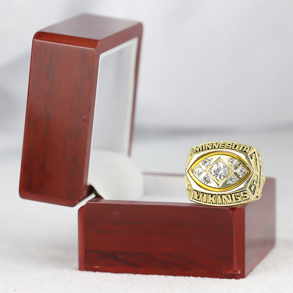 NFC1976  Minnesota Vikings  National Football Championship Ring With Black Obsidian