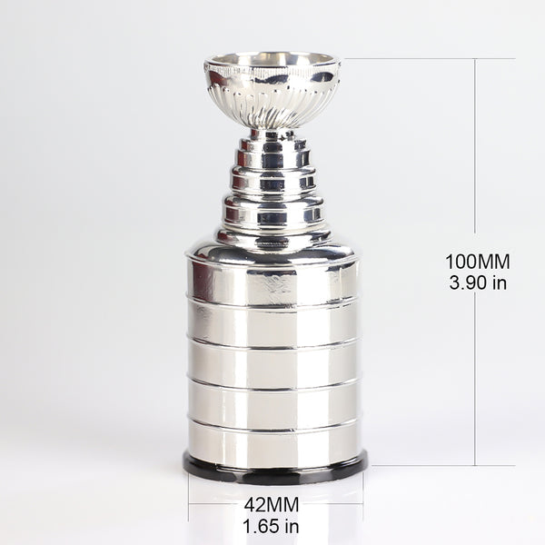 NHL Woodrow 4'' Replica NHL Stanley Cup with Multi-Team Stickers，Labatt Blue Mini Stanley Cup Trophy NHL Hockey Replica