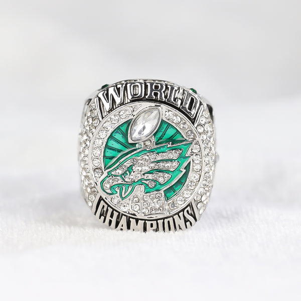 NFL Football NFL 2017 Super Bowl LII Philadelphia Eagles Championship Replica Fan Ring with Wooden Display Case